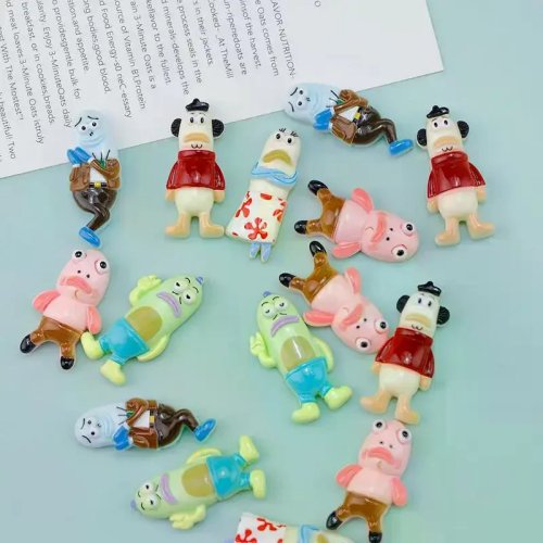 귀여운 만화 캐릭터 레진 플랫백 카보숑 10pcs 다이어리 꾸미기 공예 컬렉션