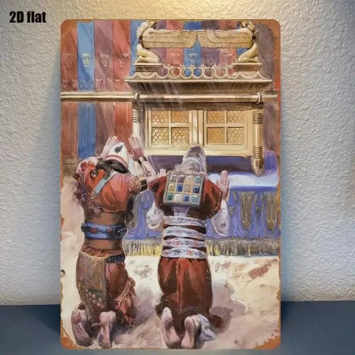 CIFBUY Arte de parede em alumínio cena bíblica vintage – Decoração metálica à prova de água e ferrugem para casa, cozinha, bar, estilo rústico