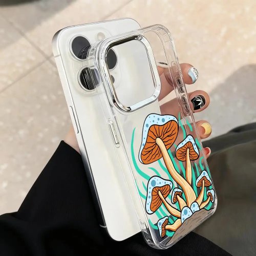 HD Psychedelic Mushrooms Phone Case for iPhone 17 Air 16 15 14 Plus 13 12 11 Pro Max 16e Shockproof Clear Back Cover