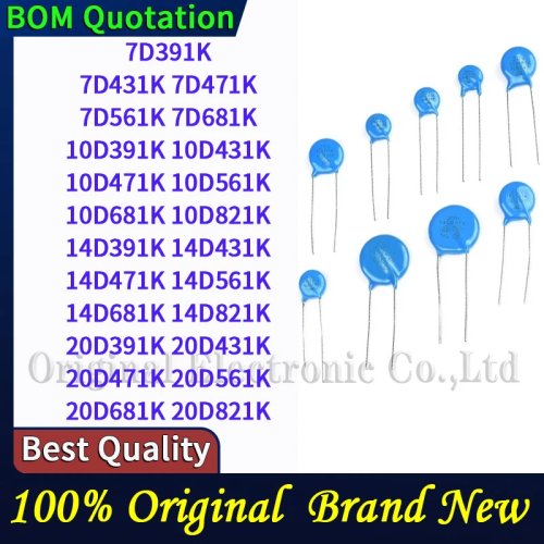 Metalloxid-Varistor-Sortiment 7D391K 7D431K 7D471K 7D561K 7D681K 10D391K 10D431K 10D471K 10D561K 10D681K 10D821K 14D391K 14D431K 14D471K 14D561K PC-Gehäuse