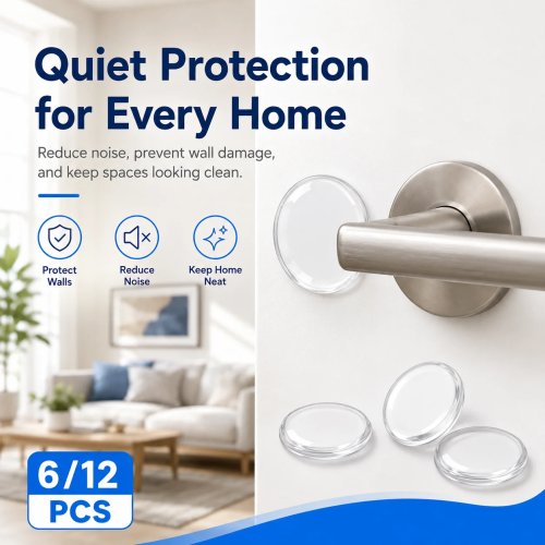 6/12 Pack Self-Adhesive Furniture Bumper Pads, Anti-Collision Cushion for Doors, Walls and Cabinets