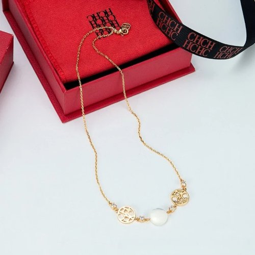 Kalung Wanita Paduan Tembaga dengan Batu Zirkon dan Kerang, Liontin Huruf, Rantai Dapat Disesuaikan