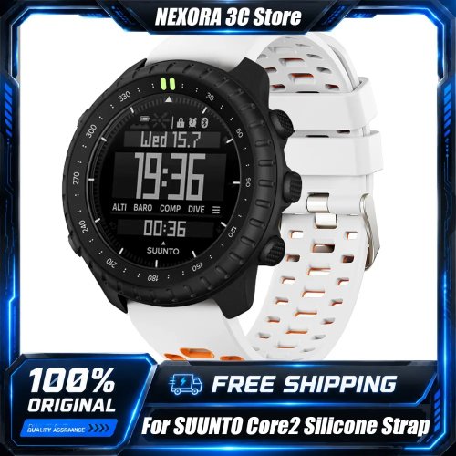 Replacement Silicone Watch Band for Suunto Core 2, Waterproof Sweatproof Sport Strap, Outdoor Diving Fitness Wristband
