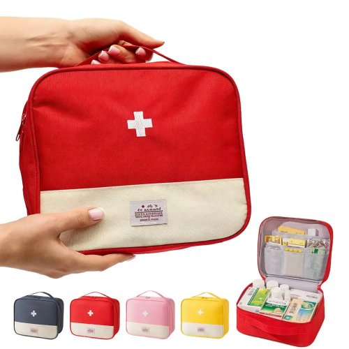 Large Capacity Medicine Bag Travel Portable Medical Bag Home Medicine Storage Bag Outdoor Empty First Aid Bag for Hiking Camping