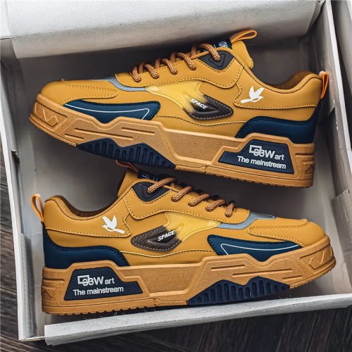2024 Jesień Nowe Męskie Buty Sportowe Casual, Skórzane Low-Top, Modne Wszechstronne Buty do Biegania, Buty na Deskorolkę do Uprawiania Sportu na Świeżym Powietrzu