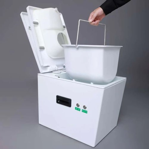 Sanita portátil biodegradável para veículo, campismo, RV, 12V sem água com compostagem e ventilação para autocaravana