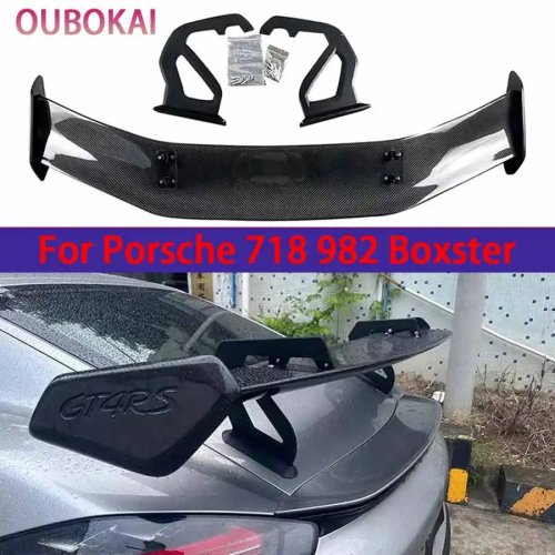 Carbon Fiber Rear Trunk Spoiler Wing for Porsche 718 982 Boxster Cayman - Car Accessories