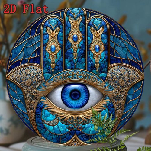 CIFBUY Hiasan Dinding Aluminium Vintage Tangan Hamsa - Tahan Air & Tahan Lama, Dekorasi Spiritual untuk Rumah Indoor Outdoor