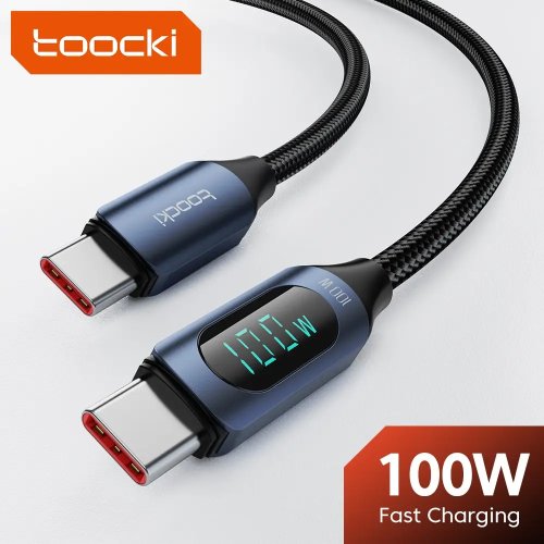 Toocki USB-C to USB-C Cable 100W PD Fast Charging Display Cable for Xiaomi POCO F3 Realme MacBook iPad