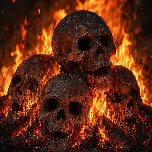 Halloweenowa Realistyczna Imitacja Czaszki Ludzkiej, Ognioodporna Czaszka na Ognisko, Kemping i Kominek, Klimat Grozy