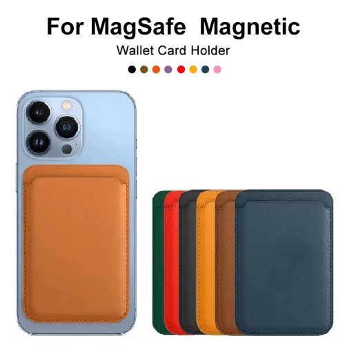 Magnetic FineWoven Card Holder Leather Wallet Cover for iPhone 18/17/16/15/14/13 Pro Max & Samsung Galaxy S26/S25/S24 Ultra Plus
