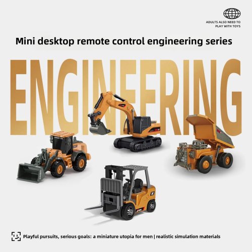 Set de Vehículos de Construcción a Control Remoto de Metal 1:64 - Camión Minero, Excavadora, Montacargas - Modelo Die-Cast Pesado para Jugar y Exhibir