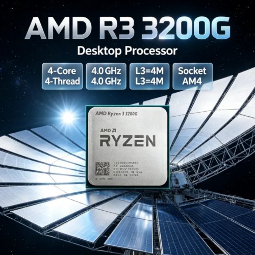AMD Ryzen 3 3200G Desktop Processor, 4 Cores 4 Threads, 4.0 GHz, Socket AM4, DDR4, 65W