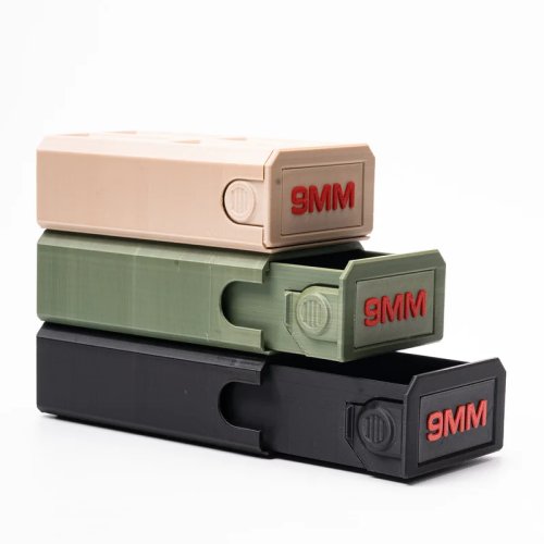 Caja organizadora de almacenamiento 3D 9mm con cajón deslizante, 12×6.5×3.8cm, Negro/Verde oliva/Beige