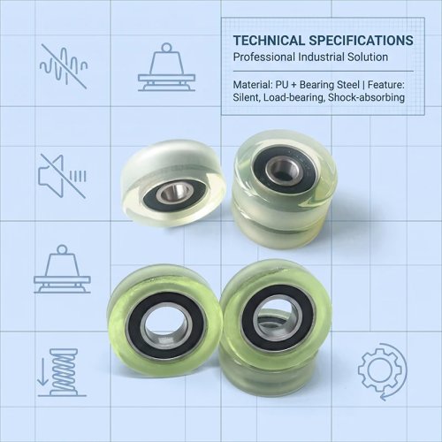 8pcs 5x24x5mm PU Coated Roller Bearing 625RS Plastic Guide Wheel Pulley