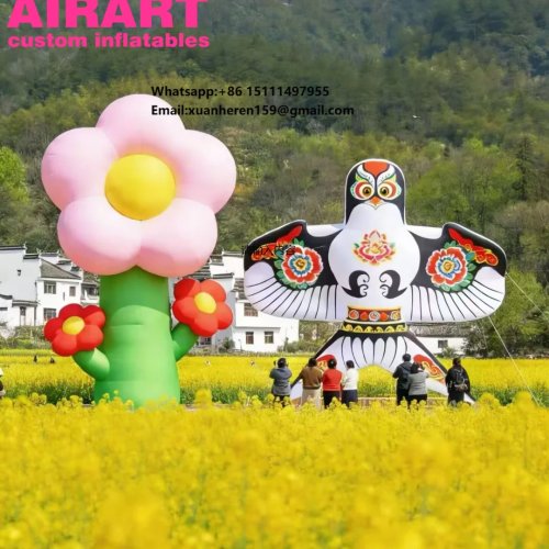 Papagaio insuflável personalizado em forma de pássaro para Festival da Primavera e espetáculos de parques de diversões