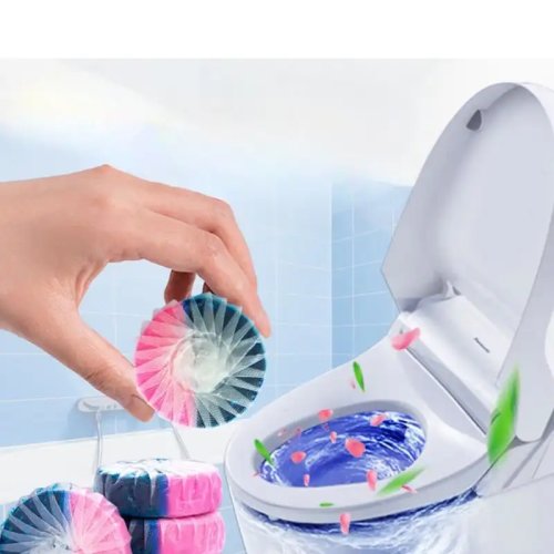 6/12 pastiglie pulitrici per WC a lunga durata - Tecnologia a rilascio prolungato per macchie ostinate, pulitore automatico per WC