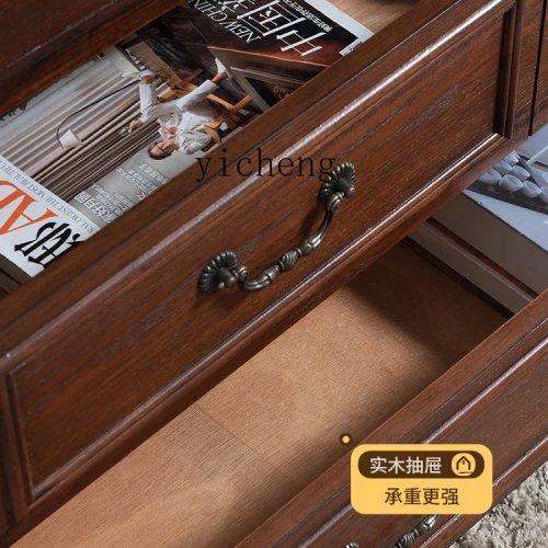 Lemari Buku Kayu Solid untuk Ruang Tamu, Lemari Display, Penyimpanan Belajar, Kabinet Tinggi Vintage