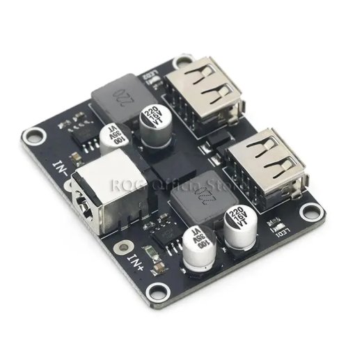 Módulo carregador rápido de carro USB duplo – entrada 6-30V, 24W por porta, suporta QC2.0/QC3.0, placa buck
