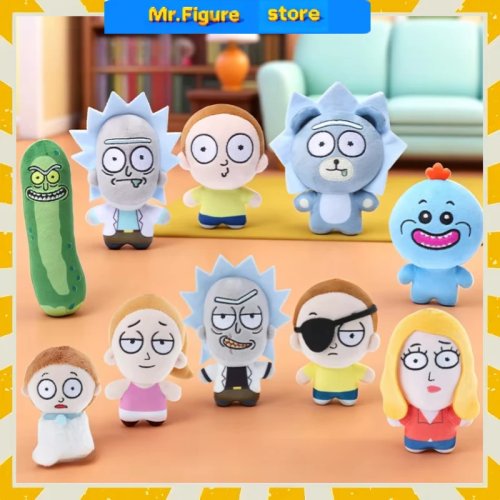 Porta-chaves HUGKIS Evil Morty e Evil Rick – Boneco de peluche Pickle Rick fofo para mala, ornamento colecionável presente para fãs de anime