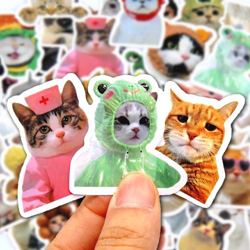 10/50/100 uds Pegatinas de Gatos Divertidas - Calcomanías Lindas de Dibujos Animados para Juguetes, Papelería, Guitarra, Móvil, Bicicleta, Portátil, Maleta, Coche, Niños