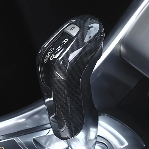 Carbon Fiber Gear Shift Knob Cover for Land Rover Range Rover Sport L494 2018-2020, Black/Red
