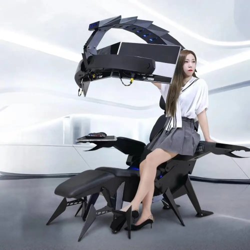 CLUVENS SK Scorpion Gaming Chair with RGB Lighting, Reclining Zero Gravity Cockpit Supports Multiple Monitors