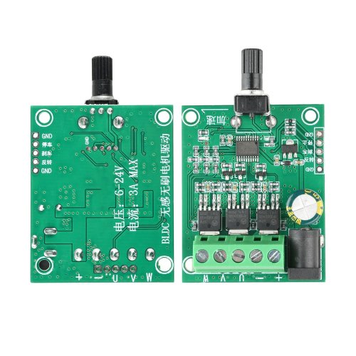 Papan Driver Motor Brushless DC 5-24V 75W Tiga Fase untuk ESC Pengatur Kecepatan Kipas Hard Disk