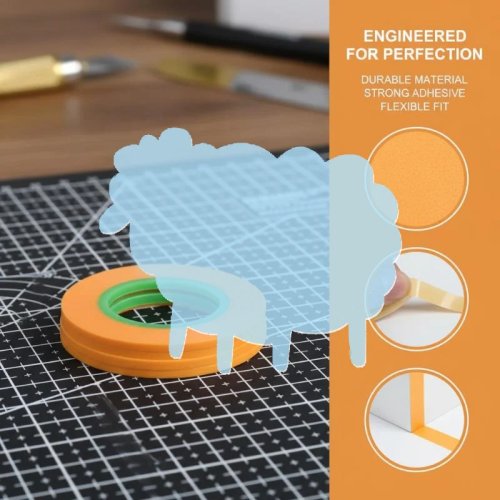 Maskingtape set voor modellen, ultra dun, breedtes 2/3/5/8/10 mm voor airbrush en lakwerk