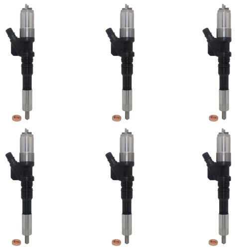6 Pcs Fuel Injectors 0950001210 for Komatsu PC400-7 Crawler Excavator SAA6D125 Engine