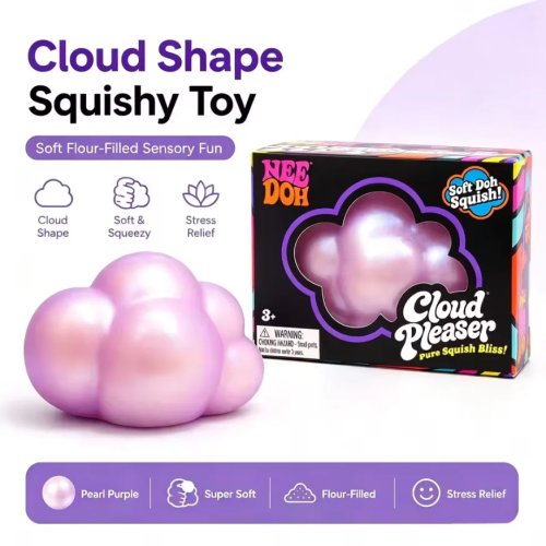 مكعب سكويشي Cloud Pleaser بطيء الارتفاع – لعبة تخفيف التوتر ومقاومة القلق لتحسين التركيز لذوي فرط الحركة وتشتت الانتباه