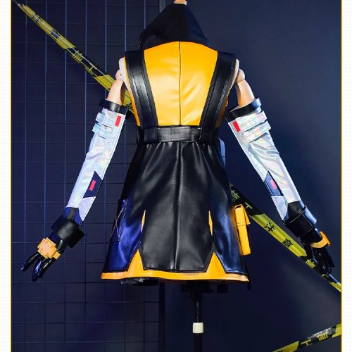 Zenless Zone Zero Soldier 11 Cosplay Costume - Women's Leather Jumpsuit & Skirt for Halloween Role Play