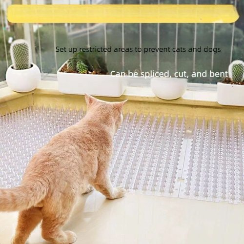 1pc Transparent Plastic Bird Repellent Spikes for Garden Fences - Anti-Pigeon, Anti-Bird & Squirrel Control, 10/12cm