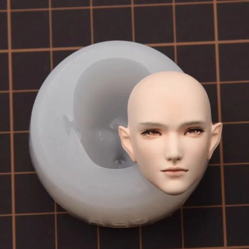 Cetakan Silikon Wajah Pria Besar untuk Pembuatan Boneka, Alat DIY Polymer Clay untuk Styling Wajah Boneka Animasi