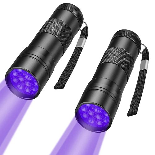 UV Blacklight Flashlight, 12 LED 395nm Handheld Waterproof Pet Urine Detector, Mini Torch for Stains, Blacklight UV Lamp