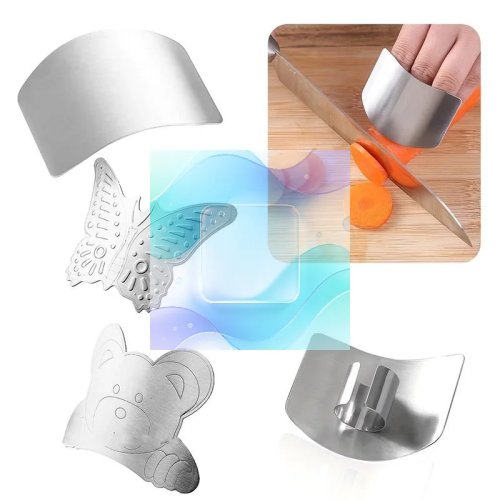 Stainless Steel Anti-Cut Finger Guard - Hand Protector for Vegetable Slicing & Kitchen Safety