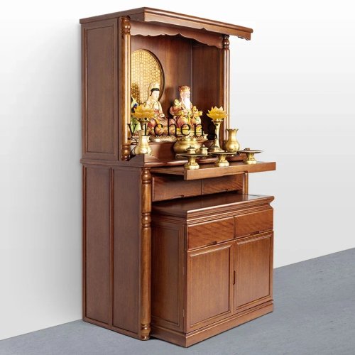 Massief Houten Boeddhistische Offertafel - Huisaltaar voor Guanyin Bodhisattva van de Rijkdom