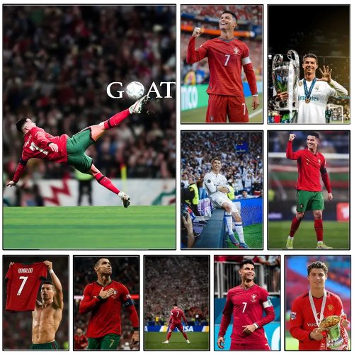 Cristiano Ronaldo CR7 Poster - Self-Adhesive Waterproof Wall Sticker for Home Bar Cafe Decor