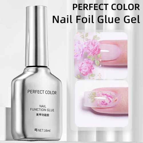Gel de cola para folha de unhas 16ml – Gel de transferência para folhas e autocolantes de unhas, manicura DIY