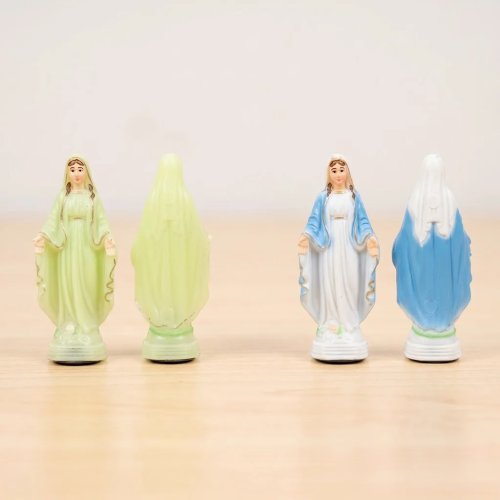 1 Pièce Statue de la Vierge Marie Mini Lueur Dans le Noir, Catholique Notre-Dame de Grâce, Figurine Religieuse Décor de Bureau Cadeau