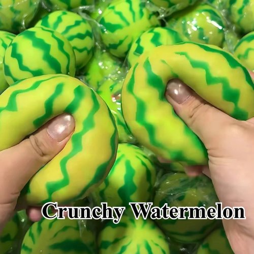 Palla antistress squishy anguria crunchy fatta a mano, giocattolo fidget ASMR, giocattolo da spremere con blocchi rotondi, regalo