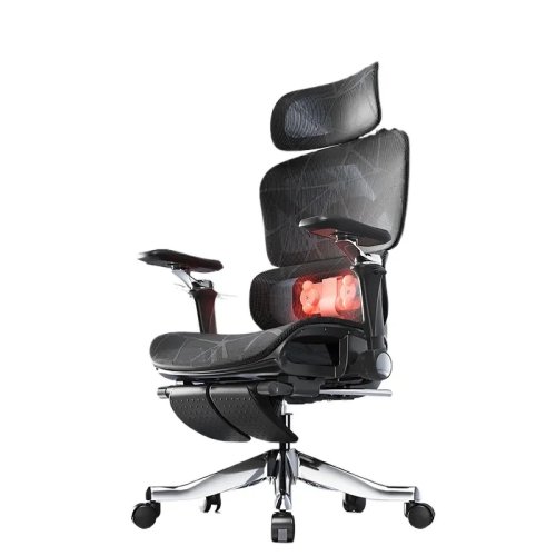 Ergonomische Bureaustoel met Massage, Verwarming en Lendensteun, Comfortabele Stoel voor Thuisgebruik, Langdurig Zitten, Gamingstoel
