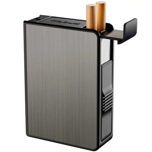 Pitillera Metálica Impermeable Portátil Capacidad Grande para 20 Cigarrillos de 7,6mm, Diseño de Negocios para Hombre y Mujer
