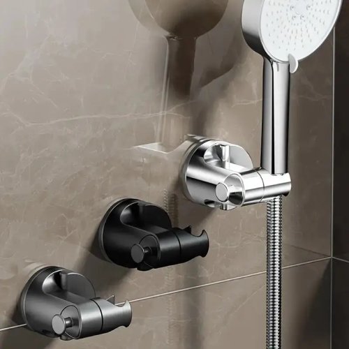 No-Drill Adjustable Suction Cup Shower Head Holder