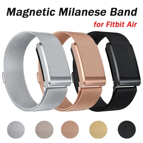 Magnetic Milanese Metal Band for Fitbit Air – Protective Case & Strap Accessories for Google Fitbit Air