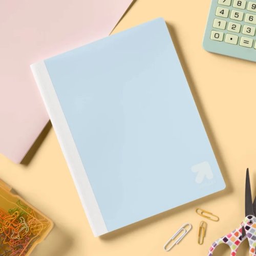 7.5 x 9.75 Quad Ruled Composition Notebook, Pastel Blue Poly Cover, 80 Sheets Graph Notebook for School