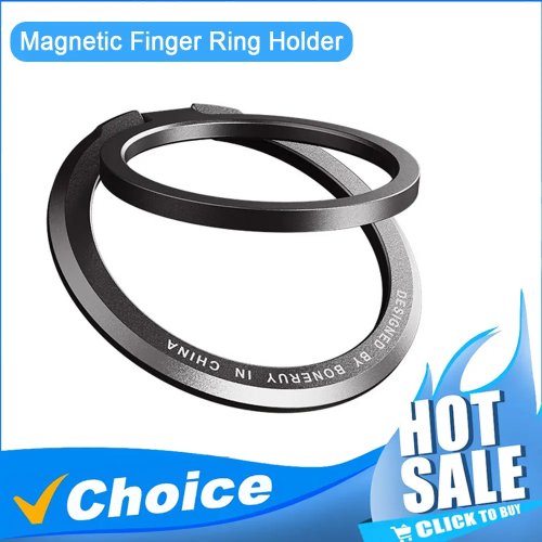 Magnetic Finger Ring Holder for MagSafe iPhone 15/16/17 Pro Max, Phone Grip Stand
