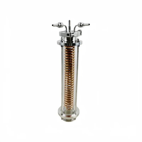 2" Flange 64mm TC Dephlegmator/Distillation Copper Condenser with 2" Long Sight Glass for Homebrew Distillation, Reflux, Dimroth