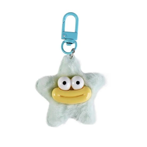Gantungan Kunci Lucu Kartun Bintang Mini Boneka Mulut Sosis Mulut Besar Kawaii Liontin Boneka Bintang Case Earphone