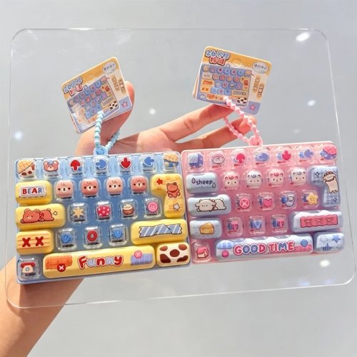26グリッド キーキャップ クリッカー フィジェット キーチェーン - アンチストレス 減圧ボタン カートゥーン ハンド リラックス パーティー ギフト